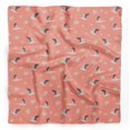 thumbnail image 1 of Bimba Orange Ranunculus & Stork Bird Printed Pure Silk Scarf Neck Wrap Summer Hair Bandanas For Women 40 x 80 Inches, 1 of 6