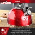thumbnail image 4 of MAGEFESA Sabal Red Tea Kettle, 2.1 Qts, made of Stainless Steel with Warning Acoustic Whistle, Smooth and Clean Pouring System, Ergonomic Handle, Teapot, 4 of 5