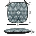 thumbnail image 4 of Damask Chair Seating Cushion Set of 6, Popular Floral Damask Leaf Detailed Pattern European Retro Style Art Image, Seat Pads for Office with Anti-slip Backing, 16"x16", Grey White, by Ambesonne, 4 of 7
