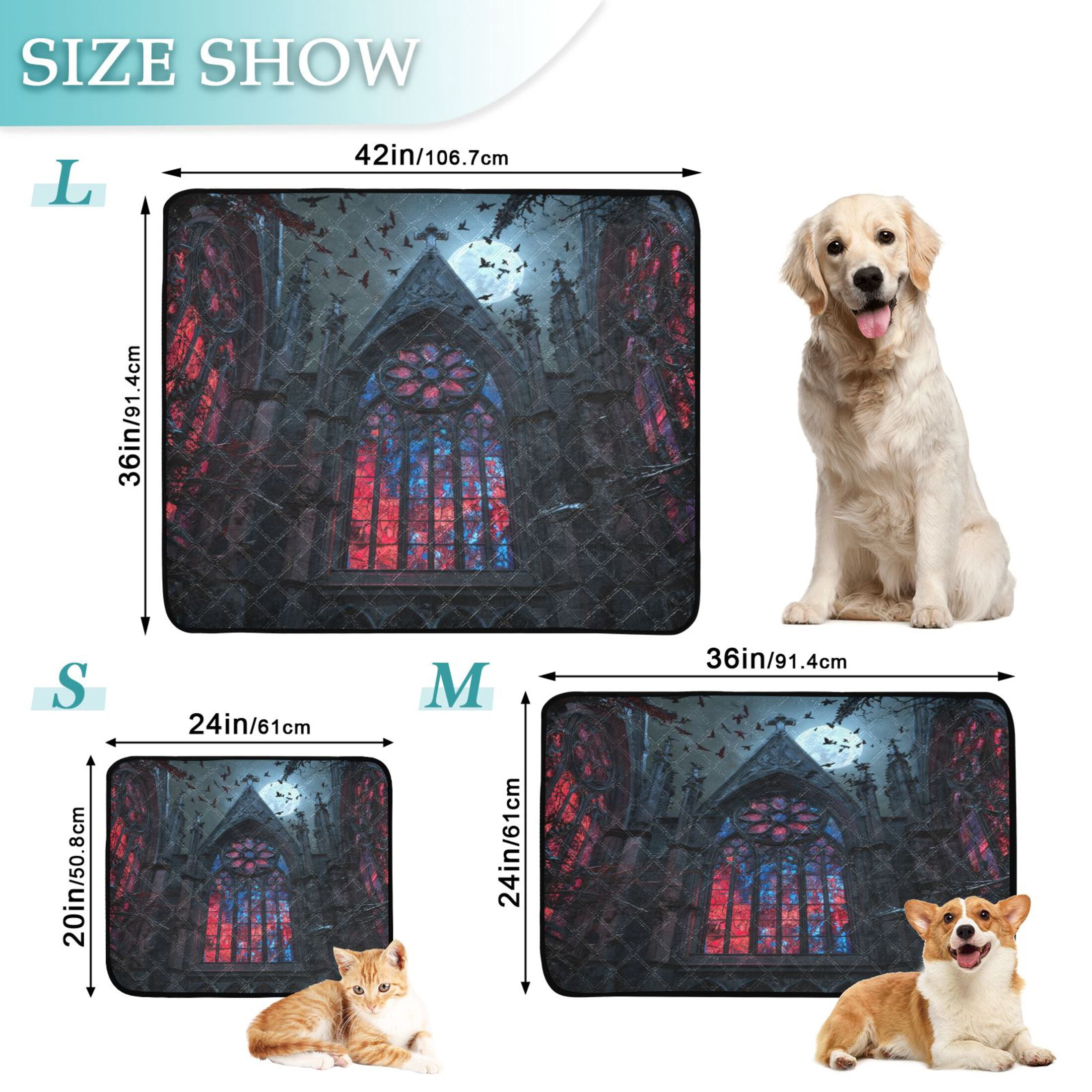 IAUYY Washable Pee Pads for Dogs Smallx3 Absorbent and Leak-Proof Non-Slip Reusable Puppy Pee Pads for Dogs Applicable to Playpen Potty Crate Colored Glass Window
