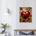 thumbnail image 4 of Creowell  Romantic Valentines day Art Painting Canvas Print, Vintage Hearts Picture, Home Wall Decor Gifts 16x20 in/12x16 in, 4 of 5