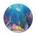 thumbnail image 1 of Ocean Mouse Pad for Computers, Underwater Sea Life Fish Moss Shells Bubbles Stones and Sunbeams Rays Cartoon Pattern, Round Non-Slip Thick Rubber Modern Mousepad, 8" Round, Multicolor, by Ambesonne, 1 of 2
