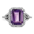 thumbnail image 5 of Sterling Silver Rhodium-plated Amethyst & Diamond Ring, 5 of 5