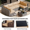 thumbnail image 6 of Geemuslly 14-Piece Outdoor Sectional Replacement Cushion Set, Waterproof 6-Seat Patio Cushions, Beige, 6 of 7