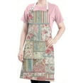 thumbnail image 5 of Pioneer Flower Floral Print Pattern Apron-Garden Aprons for Women with Pockets-Cotton Linen Waterproof Kitchen Cooking Gardening Aprons Adjustable for Kitchen,Cooking,BBQ and Salon 33x27 Inch, 5 of 7
