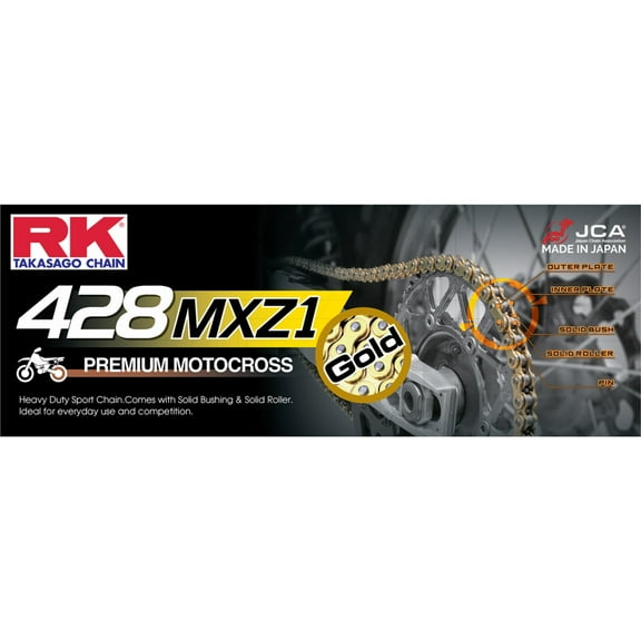 RK GB428MXZ1 Heavy Duty Gold Chain 132 Links (GB428MXZ1-132)