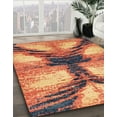 thumbnail image 2 of Ahgly Company Tapis Rectangulaire Abstrait Rouge Brique, 8 Pieds x 10 Pieds, 2 of 6
