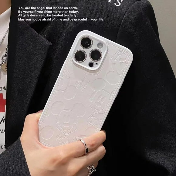 Cute Anime Mickey Mouse Cartoon Phone Case for iPhone 15 14 13 12 11 Pro Max Xr Xs 7 8 14 Plus 3D Disney Soft Silicone Cover White for iPhone XR