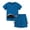 Blue, variant on KYAIGUOKids Toddler Girls Boys Cartoon Short Sleeved Tops Shorts Casual Set Summer Unisex Handsome Knitted Cotton Two Piece Outfit 2-8T