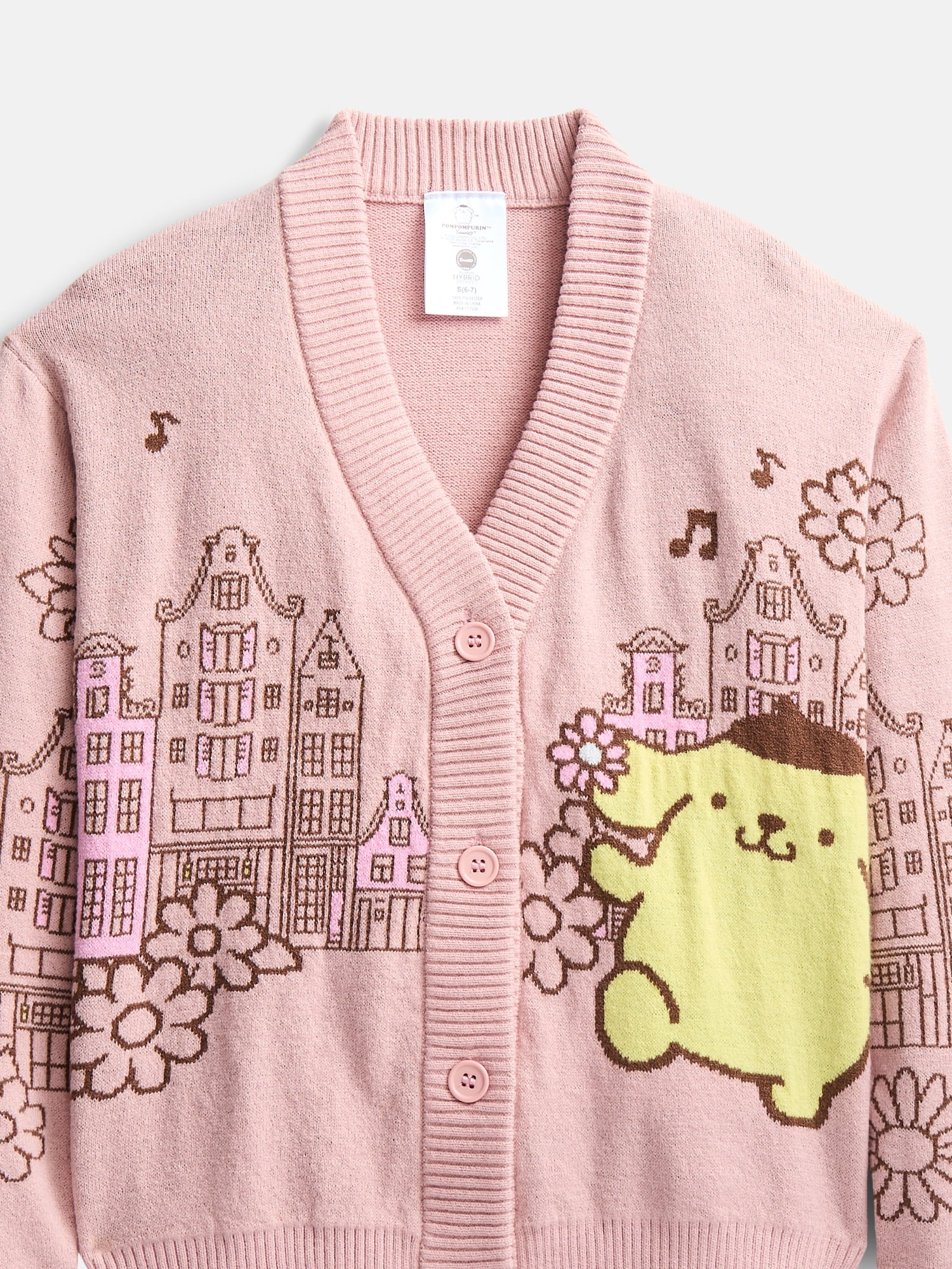 Hello Kitty and Friends Girls Graphic Cardigan with Long Sleeves, Sizes 4-16