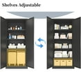 thumbnail image 4 of Garvee Metal Storage Cabinet, 71" Tall Cabinet with Doors & Adjustable Shelves for Home, Office, Warehouse, Tool, Black, 4 of 6