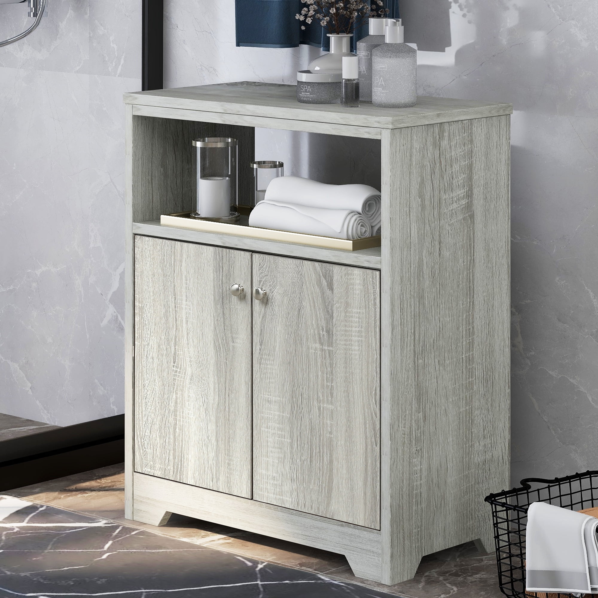 Silver Bathroom Storage Cabinets – Rispa