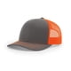 thumbnail image 1 of Gorra de béisbol Richardson 112 Trucker Snapback Split Charcoal/Neon Orange, 1 of 7