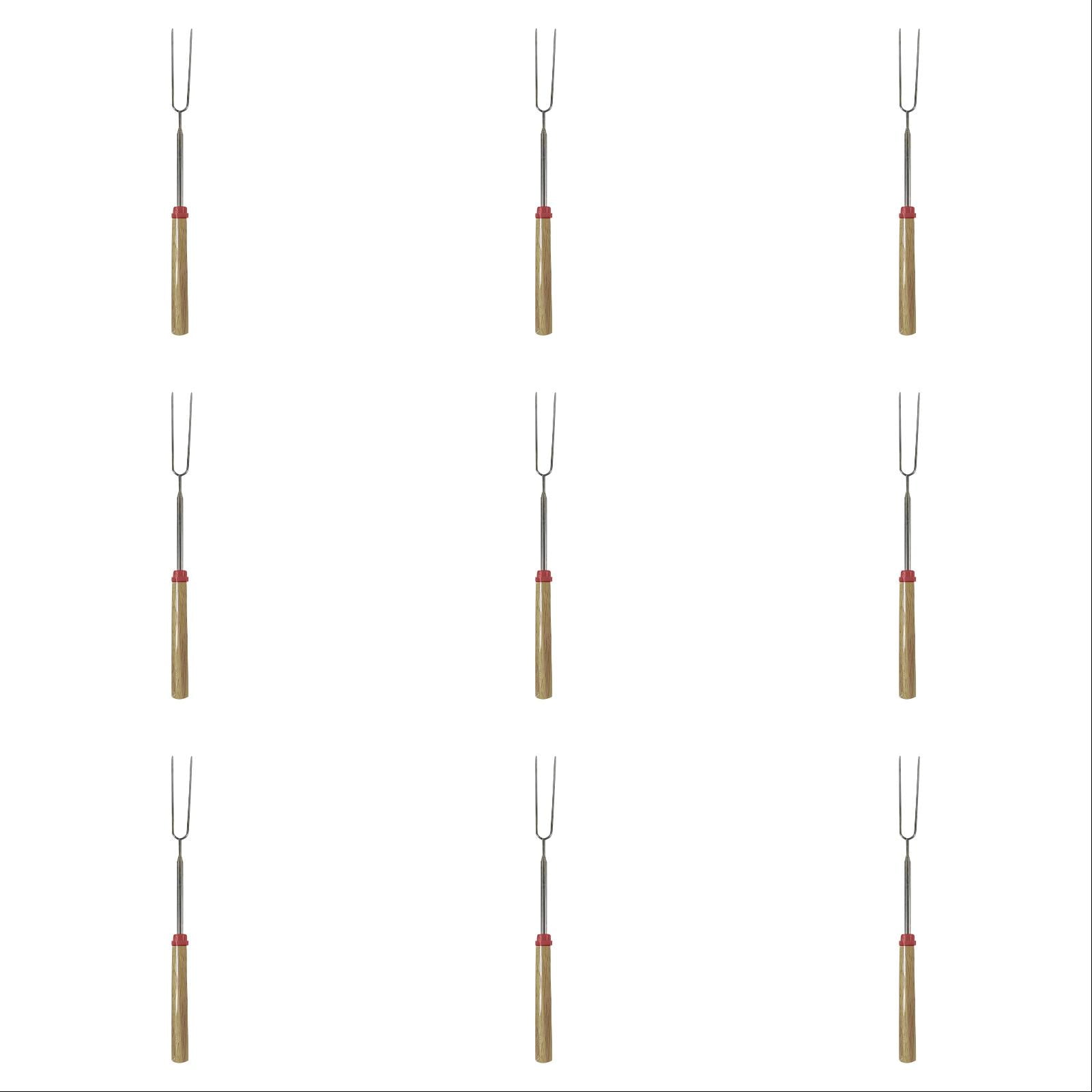 6-12PC Extendable Stainless Steel Roasting Sticks 32 Inch for Fire Pit Campfire Marshmallow Roasting Sticks Kit Hot Dog Fork Skewers Outdoor Camping Essentials Bonfire
