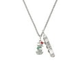thumbnail image 2 of Delight Jewelry Silvertone 2-D Christmas Dog with Red Hat Silvertone Best Friends Forever Bar Charm Necklace, 23", 2 of 4