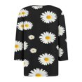 thumbnail image 4 of Fiudx Liquidación de Ofertas Flash Blusa de Manga 3/4 Corta Estampada a La Moda para Mujer, Blusa Informal con Cuello Redondo, 4 of 5