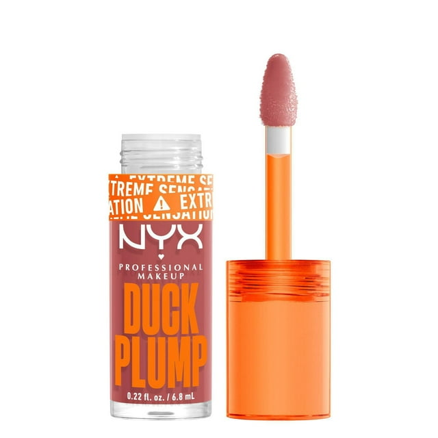 NYX PROFESSIONAL MAKEUP, Duck Plump High Pigment Lip Gloss, Plumping lip gloss, High pigment color, Vegan formula - Strike A Rose (Pink)