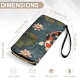 thumbnail image 6 of Womens Wallet Bifold Ladies Cluth Bag Wristlet Wrist Strap Long Purse Koi Fish Vintage Japanese Design, 6 of 6