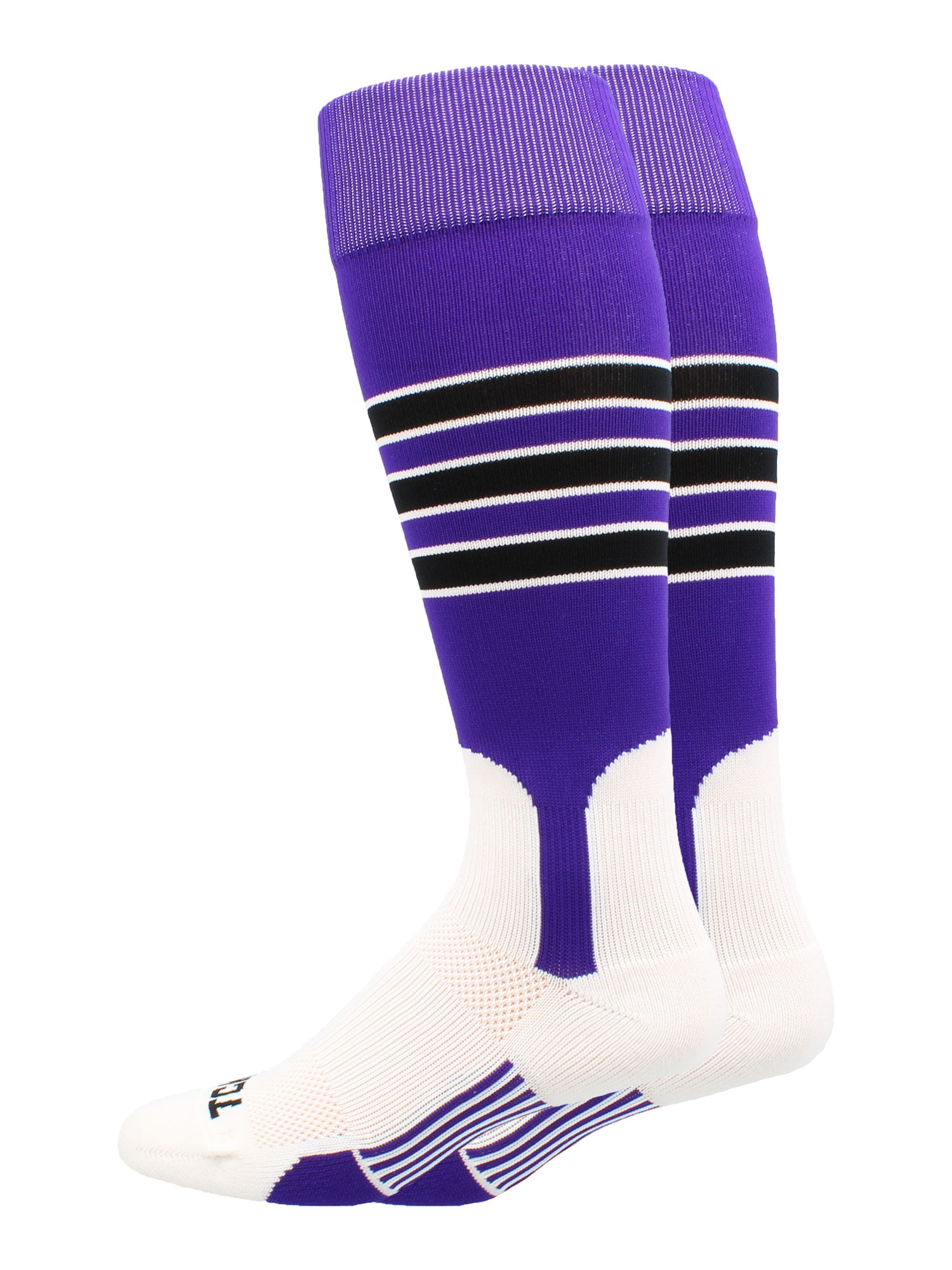 MadSportsStuff - Baseball Stirrup Socks 3 Stripe (Purple/Black/White ...