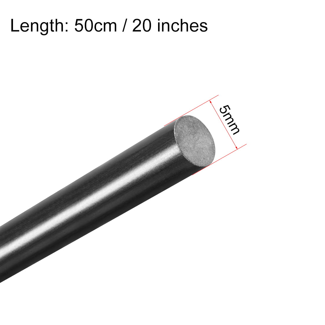 uxcell Plastic Round Rod,3/8 inch Dia 20 inch Length White FRP Fiberglass Round Rod Engineering Plastic Bar 3pcs