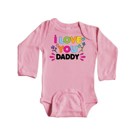

Inktastic I Love You Daddy with Flowers Gift Baby Girl Long Sleeve Bodysuit