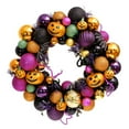 thumbnail image 5 of Spooktacular Halloween Ornament Bauble Wreath, Spooky Door or Home Decoration with Pumpkins, Bats, Spiders, 5 of 5