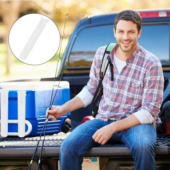 FRCOLOR  Fishing Rod Pole Holder Plastic Containers Holders for Boat Kayak White