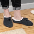 thumbnail image 3 of BambooMN Women's Fancy Yarn Slippers Non-Slip Cozy Lined - Black - Small - 1 Pair, 3 of 6