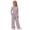 Light Violet, variant on CPNG Girls 2 Piece Outfit Set Solid Color Long Sleeve Slim Top and Matching Wide Leg Lightweight Casual Sweatsuit Set