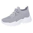 thumbnail image 5 of Tennis Shoes Women Mesh Platform Sneakers Fashion Lightweight Slip on Walking Shoes Thick Soft Sole Athletic Workout Gym Shoes Gray Size 7.5, 5 of 5