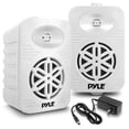 thumbnail image 1 of PlyeUSa Par de parlantes Bluetooth para interiores y exteriores - Sistema de altavoces de rango completo de 4" y 2 vías, resistente al agua, doble, de 300 vatios, con tweeter de polímero de alto cumpl, 1 of 5