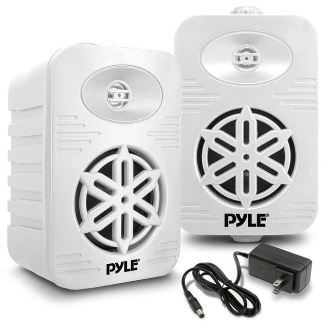 PlyeUSa Par de parlantes Bluetooth para interiores y exteriores - Sistema de altavoces de rango completo de 4" y 2 vías, resistente al agua, doble, de 300 vatios, con tweeter de polímero de alto cumpl