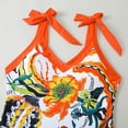 thumbnail image 6 of Dezsed Two Piece Swimsuits for Women Clearance Ladies Fashion Retro Print Bikini Sexy Women's One-piece Swimsuit Chiffon Overskirt Suit E_Orange S, 6 of 7