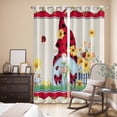 thumbnail image 3 of Kitchen Curtains 84 Inch Length 2 Panels, Gnomes Flowers Grommets Window Treatment Curtain, Spring Farmhouse Botanical Floral Striped Thermal Curtains Drapes for Living Room/Bathroom, 3 of 9