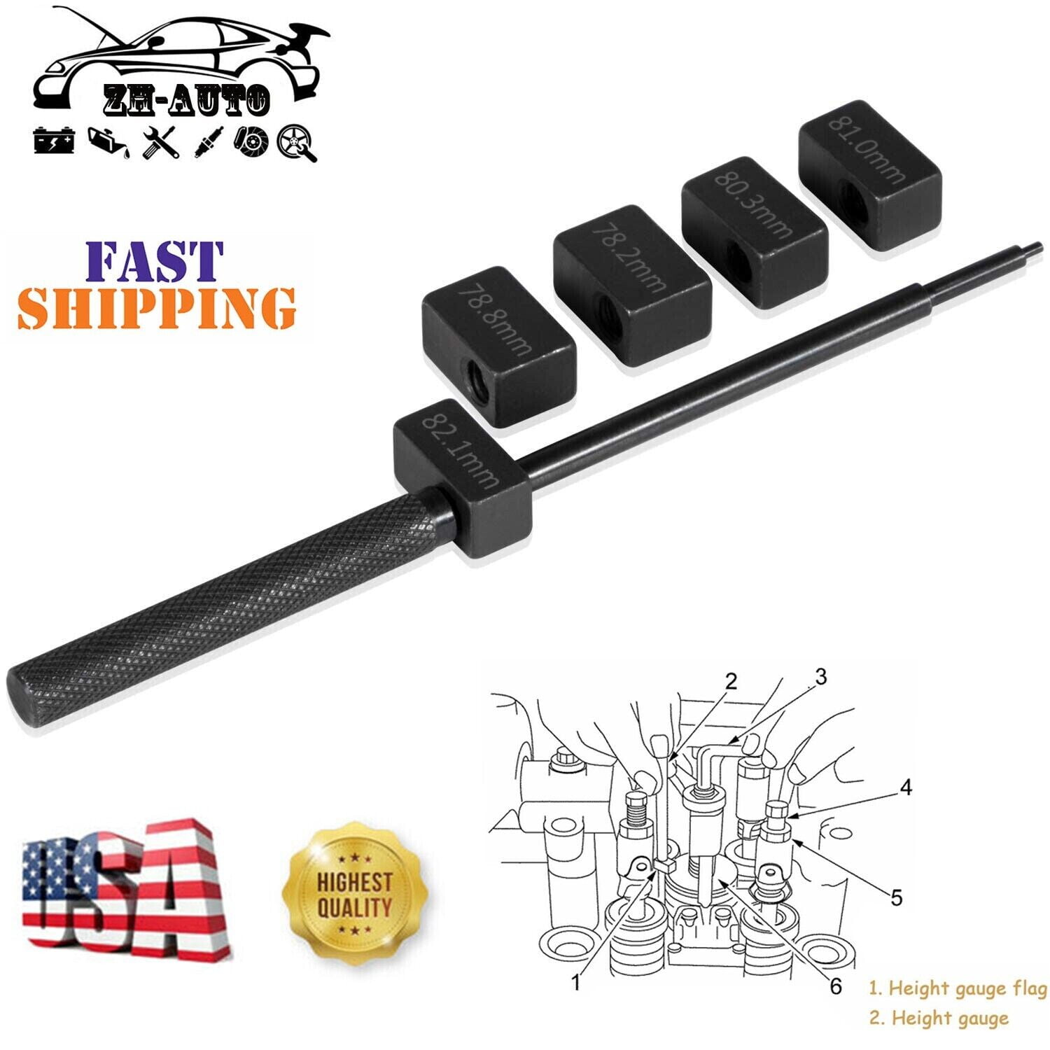 Injector Height Gauge Kits Tool for Detroit Diesel Engines Series 50