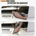 thumbnail image 5 of Dteck Magnetic Leather Case for Samsung Galaxy S25,Shockproof TPU Bumper Compatible with Mag-safe Adjustable Kickstand Back Protective Cover for Galaxy S25,Rosegold, 5 of 8