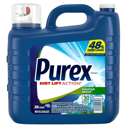 - Purex Liquid Laundry Detergent, Mountain Breeze, 300 Fl Oz, 200 Loads