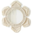 thumbnail image 1 of Espejo de pared colgante con flecos de macramé, espejo bohemio redondo, decoración artística para apartamento, sala de estar, dormitorio, entrada de bebé, guardería, dormitorio, marfil Vhermosa Espejos y Percheros, 1 of 4