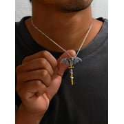 QQTDFG Men Western Dragon Charm Glow in the Dark Necklace for Men Jewelry for Men-default