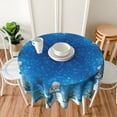 thumbnail image 5 of Christmas Tablecloth Blue Snowman Round Tablecloth 60 Inch With Xmas Tree Table Cloth for Outdoor Picnic Kitchen Dining Decor, Washable Waterproof Polyester Fabric Table Cover for Holiday Home Party, 5 of 13