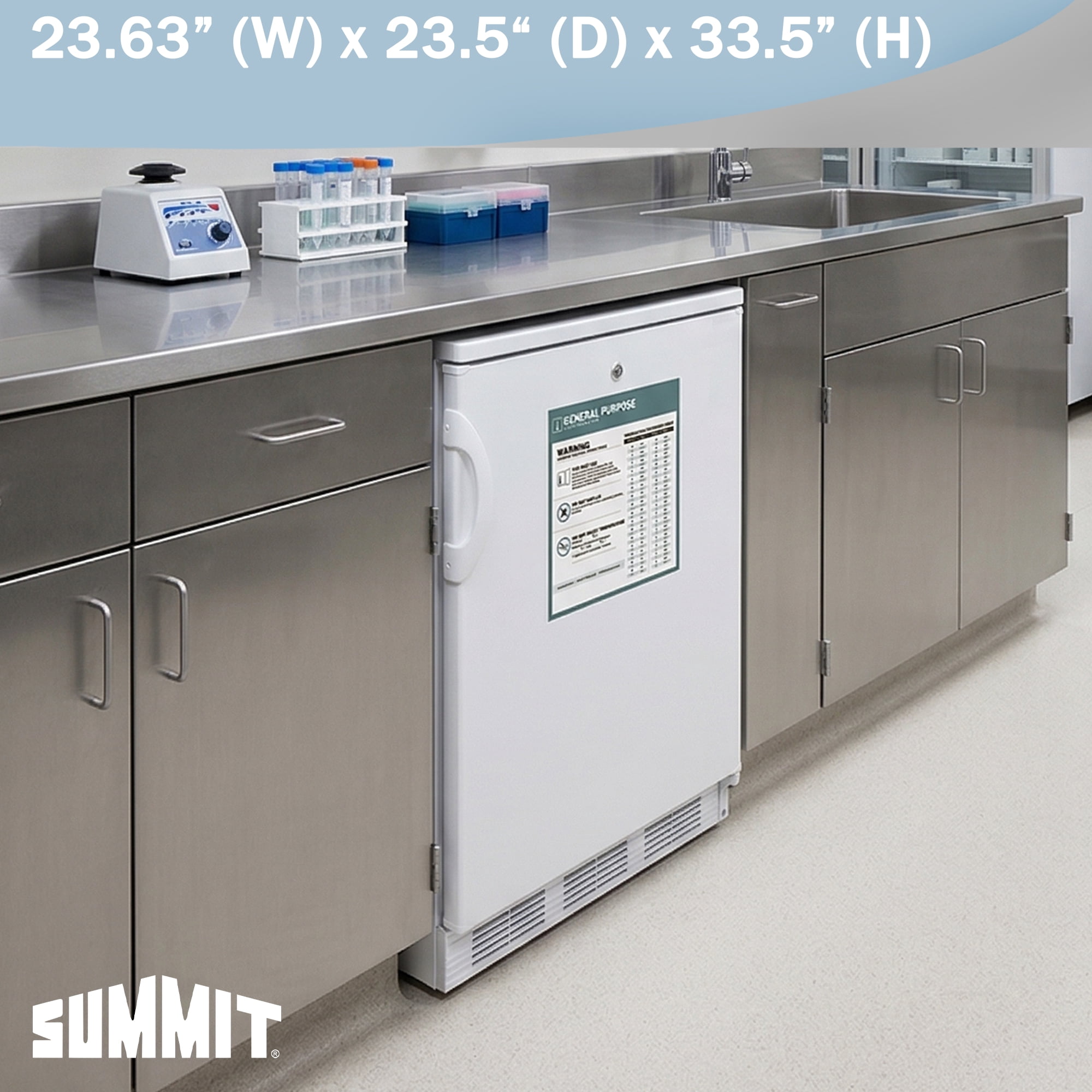 Accucold 24 Inch Refrigerator, 5.5 cu.ft., Undercounter, Commercial, General Purpose Medical, White - FF7LWGPC