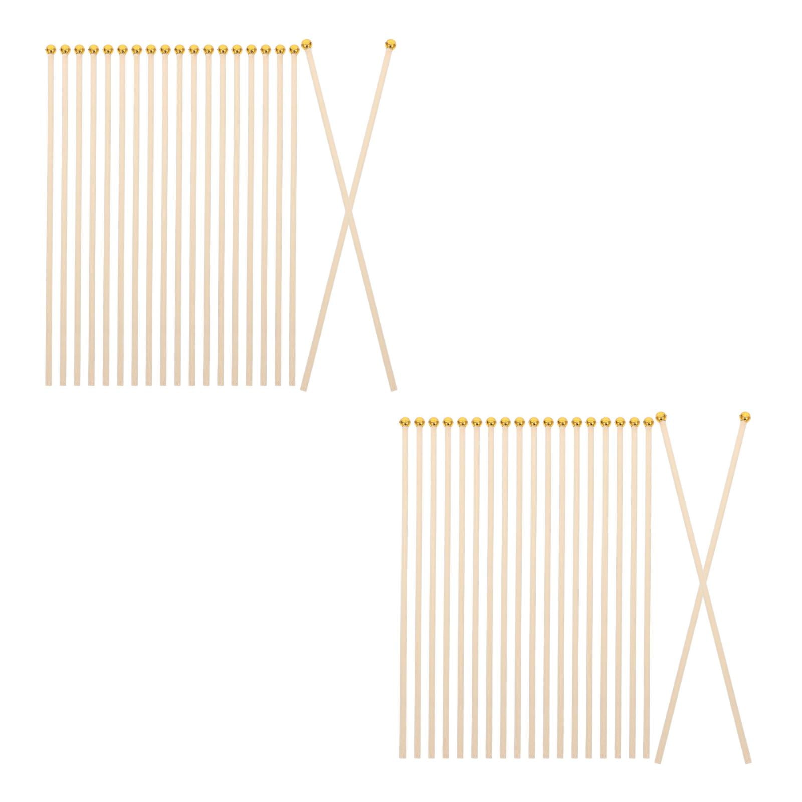 Raindrops Mini Wood Flag Poles for Decoration, 100 Pieces, 11.8 Inches , Perfect for Crafts and Displays