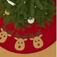thumbnail image 3 of Reindeer Trio Games 100% Cotton Red Christmas Tree Skirt 51", 3 of 4