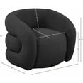 thumbnail image 3 of Meridian Furniture Roxbury Black Boucle Fabric Swivel Accent Chair, 3 of 8
