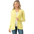 thumbnail image 2 of Cielo 1985 Women's Open Long Cardigan Sweater with Pockets - By The Simply Fashion Lemon L, 2 of 7