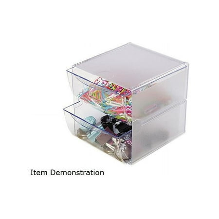 UPC: 0079916023755 | deflect-o 2 Drawer Cube Organizer  Clear Plastic  6 x 6 x 7 7/25