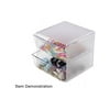 deflect-o 2 Drawer Cube Organizer, Clear Plastic, 6 x 6 x 7 7/25
