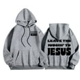 thumbnail image 2 of Christian Hoodies for Men 2025 Leave The Judgin To Jesus Hoodie with Pockets Hooded Sweatshirt Pullover Tops, 2 of 7