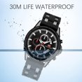 thumbnail image 5 of Mens Chronograph Waterproof Sports Analog Quartz Silicone Band Fashion Wrist Watch for Men, 5 of 7