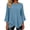 03# Blue, variant on Women's Tops Waffle Blouse Loose Fit 3/4 Sleeve Asymmetrical Hem Dolman Casual Shirt for Office Wear S-2XL